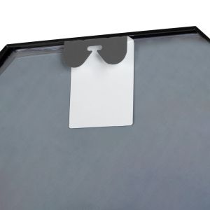 Wall mirror Archer series Hm4499.01 octagonal aluminum frame in black φ74cm.