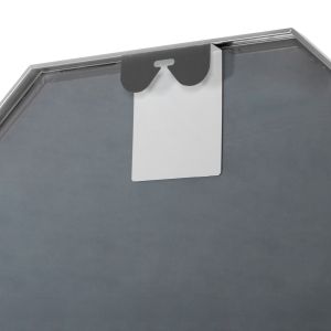 Wall mirror Archer series Hm4499.40 octagonal aluminum frame in silver φ74cm.