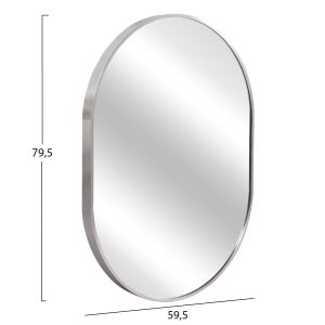 Wall mirror Archer series Hm4500.40 oval aluminum frame in silver 59x79hcm.