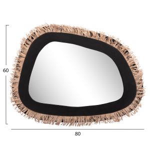 Wall mirror Santorini series Hm4530 Mdf in black-beige 80x1.8x60hcm
