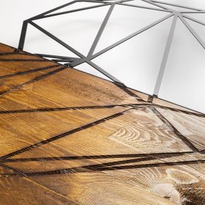 Metal and wood wall panel with heart Hm7219