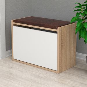 Shoe rack Vidal Hm18190,01 melamine in Sonama-white color 60x30x45hcm