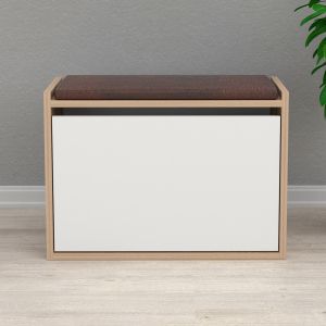 Shoe rack Vidal Hm18190,01 melamine in Sonama-white color 60x30x45hcm