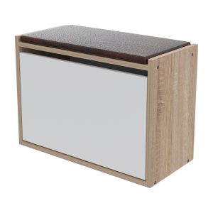 Shoe rack Vidal Hm18190,01 melamine in Sonama-white color 60x30x45hcm