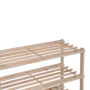 SHOE STAND FOR 9 PAIRS OF SHOES STEPER MADE OF FIR IN NATURAL COLOR 64X26X48.5CM
