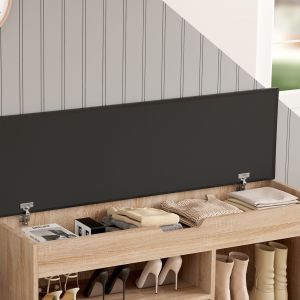 Shoe rack with seating Romir melamine Sonama-brown seat 100x30x44cm Hm2478,01