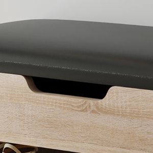 Shoe rack with seating Romir melamine Sonama-brown seat 60x30x44cm Hm2477,01