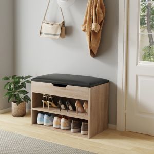 Shoe rack with seating Romir melamine Sonama-brown seat 60x30x44cm Hm2477,01