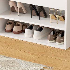 Shoe rack with seating Romir melamine white-white seat 100x30x44cm Hm2478,03