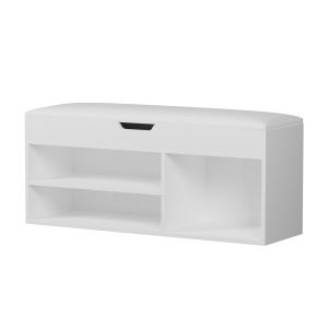 Shoe rack with seating Romir melamine white-white seat 100x30x44cm Hm2478,03