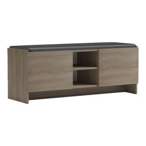 СТОЙКА ЗА ОБУВКИ-ТАБУРЕТКА ZULLA SONOMA-ЧЕРНА 110X37X43СМ