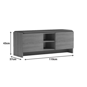 SHOE STAND-STOOL ZULLA GREY-BEIGE MARBLE EFFECT-BLACK 110X37X43CM