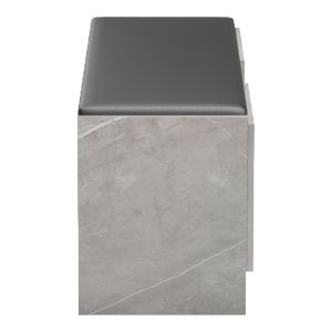 SHOE STAND-STOOL ZULLA GREY-BEIGE MARBLE EFFECT-BLACK 110X37X43CM