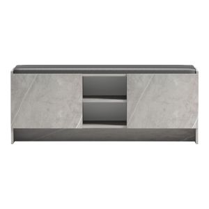 SHOE STAND-STOOL ZULLA GREY-BEIGE MARBLE EFFECT-BLACK 110X37X43CM