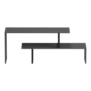 TV stand Lilant melamine in gray color and black metal leg 160x30x45cm