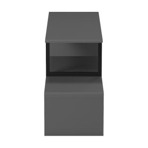 TV stand Lilant melamine in gray color and black metal leg 160x30x45cm