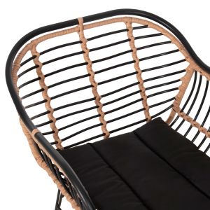 Стол Allegra метална Конструкция-p,e,ratan в бежово и черно 58x59x81hcm Hm5663