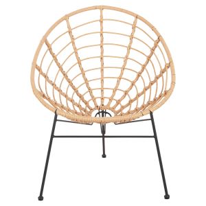 Стол Allegra от черен метал-с ратан в бежово 73x78x88hcm Hm5458,11