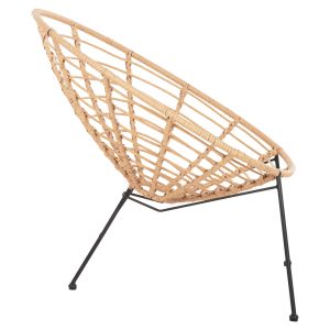 Стол Allegra от черен метал-с ратан в бежово 73x78x88hcm Hm5458,11