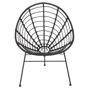 Стол Allegra от черен метал-с ратан в черно 73x78x88hcm Hm5458,12