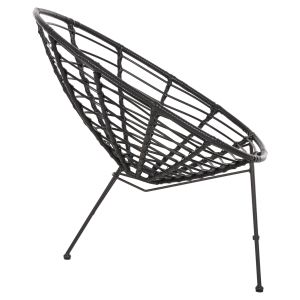 Стол Allegra от черен метал-с ратан в черно 73x78x88hcm Hm5458,12