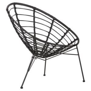 Стол Allegra от черен метал-с ратан в черно 73x78x88hcm Hm5458,12