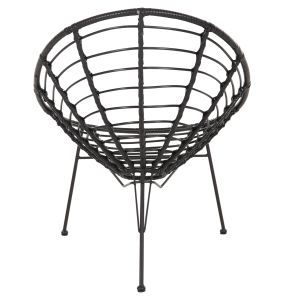 Стол Allegra от черен метал-с ратан в черно 73x78x88hcm Hm5458,12