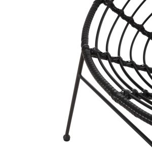Стол Allegra от черен метал-с ратан в черно 73x78x88hcm Hm5458,12