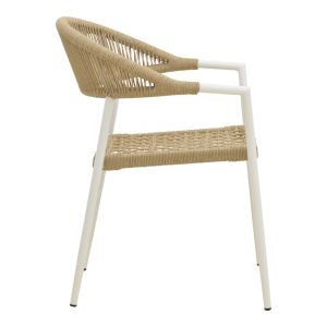AMMOS CHAIR, ALUMINUM IN WHITE - PE ROPE IN NATURAL COLOR 57X61X82CM
