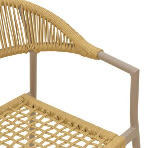 AMMOS CHAIR, ALUMINUM IN NATURAL MOSSY ROPE 57X61X82 CM