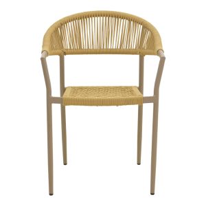 AMMOS CHAIR, ALUMINUM IN NATURAL MOSSY ROPE 57X61X82 CM