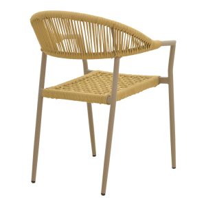 AMMOS CHAIR, ALUMINUM IN NATURAL MOSSY ROPE 57X61X82 CM