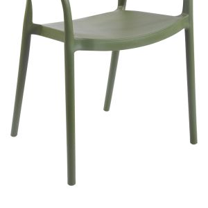 Ankara chair in olive green and natural rattan color, 54x55.5x77cm