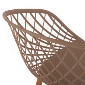 Стол Ariadne Rexhm8001,13 от полипропилен с метални крака цвят капучино 63x56x80hcm