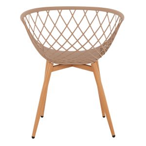 Стол Ariadne Rexhm8001,13 от полипропилен с метални крака цвят капучино 63x56x80hcm