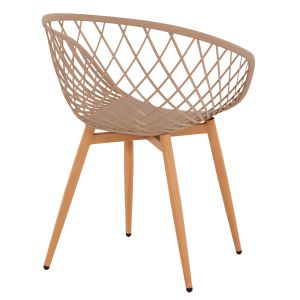 Стол Ariadne Rexhm8001,13 от полипропилен с метални крака цвят капучино 63x56x80hcm
