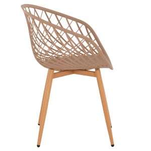 Стол Ariadne Rexhm8001,13 от полипропилен с метални крака цвят капучино 63x56x80hcm