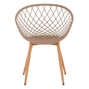 Стол Ariadne Rexhm8001,13 от полипропилен с метални крака цвят капучино 63x56x80hcm