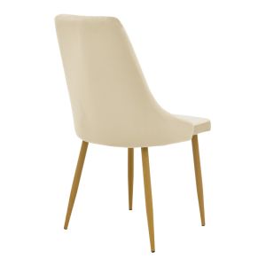 Стол Azori бежова кадифена материя с естествен метален крак 49x55x85см