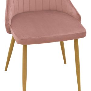 Стол Azori кадифена материя гнила ябълка - естествен метален крак 49x55x85см