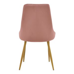 Стол Azori кадифена материя гнила ябълка - естествен метален крак 49x55x85см