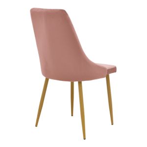 Стол Azori кадифена материя гнила ябълка - естествен метален крак 49x55x85см
