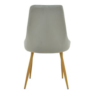 Стол Azori сив кадифеен плат с естествен метален крак 49x55x85см