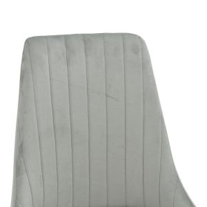 Стол Azori сив кадифеен плат с естествен метален крак 49x55x85см