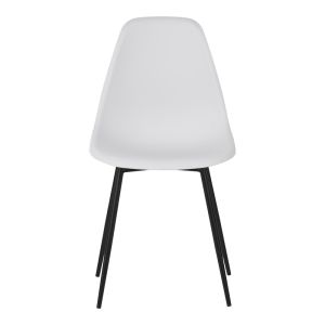 Ballen chair, white, with black metal legs, 41.5x53x84.5 cm