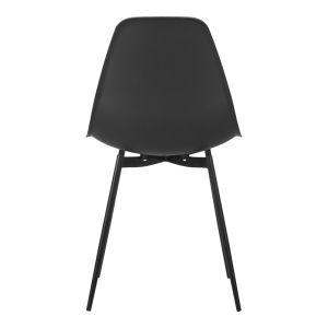 Ballen chair, black, with black metal legs, 41.5x53x84.5cm