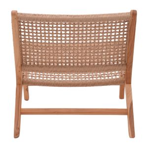 Стол Beatrice тиково дърво скелет и въже в естествен цвят 65x78x68см