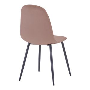 Chair Bella rotten apple velvet fabricc-black metal leg 43x52x88cm
