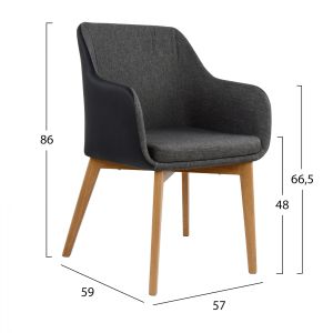 Стол Bristol тъмно сив Hm0141,01