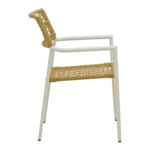 CASTAL CHAIR, STEEL IN WHITE - PE ROPE IN NATURAL COLOR 53X59X84CM